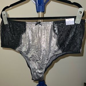 Sexy Silver and Black Lace Panties